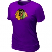 Chicago Blackhawks Women's Team Logo Short Sleeve T-Shirt - Purple