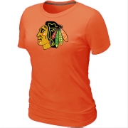 Chicago Blackhawks Women's Team Logo Short Sleeve T-Shirt - Orange