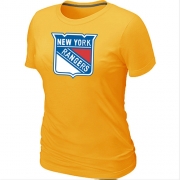 New York Rangers Women's Team Logo Short Sleeve T-Shirt - Yellow