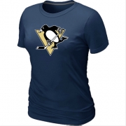 Pittsburgh Penguins Women's Team Logo Short Sleeve T-Shirt - Dark Blue
