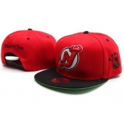 Mitchell and Ness New Jersey Devils Stitched Snapback Hats Red/Black