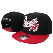 Mitchell and Ness New Jersey Devils Stitched Snapback Hats Black/Red