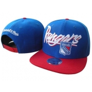Mitchell and Ness New York Rangers Stitched Snapback Hats Blue/Red