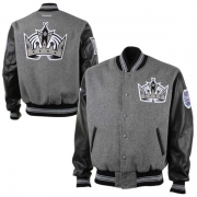 Reebok Los Angeles Kings 2014 Stadium Series Coaches Full Button Jacket - Silver/Black