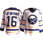 CCM Buffalo Sabres Pat Lafontaine White Authentic Throwback Jersey