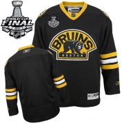 Reebok EDGE Boston Bruins Blank Black Third Authentic with Stanley Cup Finals Jersey