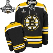 Reebok EDGE Boston Bruins Blank Black Authentic With Stanley Cup Champions Jersey