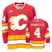 Reebok EDGE Calgary Flames Jay Bouwmeester Red Authentic Jersey with 30TH Patch