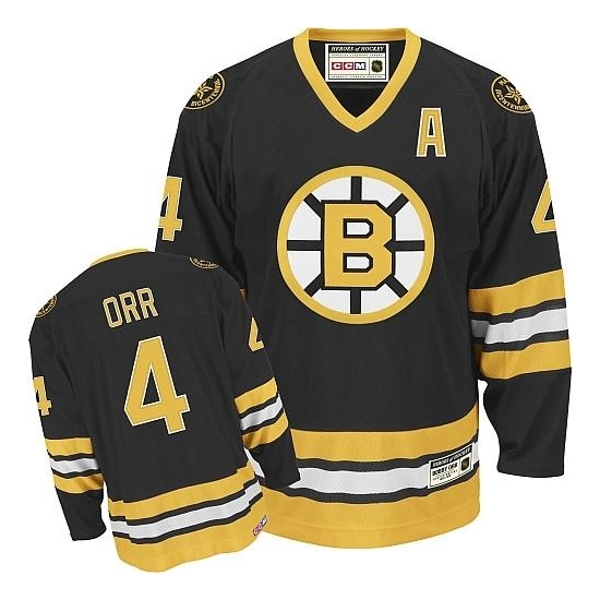 CCM Boston Bruins Bobby Orr Black Authentic Throwback Jersey
