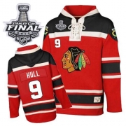 Reebok EDGE Old Time Hockey Chicago Blackhawks Bobby Hull Red Sawyer Hooded Sweatshirt Authentic With Stanley Cup Finals Jersey