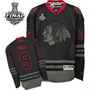 Reebok EDGE Chicago Blackhawks Bobby Hull Black Ice Authentic With Stanley Cup Finals Jersey