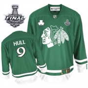 Chicago Blackhawks Bobby Hull Authentic Green St Patty's Day With Stanley Cup Finals Jersey