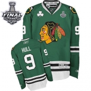 Reebok EDGE Chicago Blackhawks Bobby Hull Authentic Green With Stanley Cup Finals Jersey