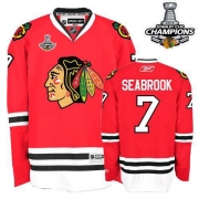 Reebok EDGE Chicago Blackhawks Brent Seabrook Authentic Red With Stanley Cup Champions Jersey