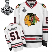 Reebok EDGE Chicago Blackhawks Brian Campbell Authentic White With Stanley Cup Finals Jersey