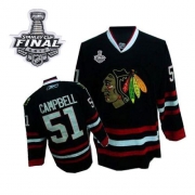 Reebok EDGE Chicago Blackhawks Brian Campbell Authentic Black With Stanley Cup Finals Jersey