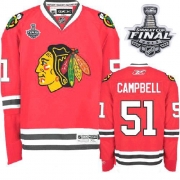Reebok EDGE Chicago Blackhawks Brian Campbell Authentic Red With Stanley Cup Finals Jersey