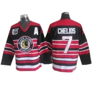 CCM Chicago Blackhawks Chris Chelios Authentic Red/Black 75TH Anniversary Jersey