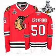 Reebok EDGE Chicago Blackhawks Corey Crawford Red Authentic With Stanley Cup Champions Jersey
