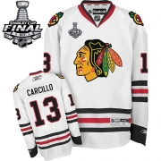 Reebok EDGE Chicago Blackhawks Daniel Carcillo White Authentic With Stanley Cup Finals Jersey