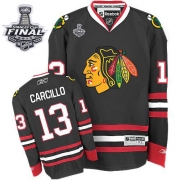 Reebok EDGE Chicago Blackhawks Daniel Carcillo Black Authentic With Stanley Cup Finals Jersey