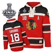 Reebok EDGE Old Time Hockey Chicago Blackhawks Denis Savard Red Sawyer Hooded Sweatshirt Authentic With Stanley Cup Finals Jersey