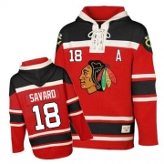 Reebok EDGE Old Time Hockey Chicago Blackhawks Denis Savard Red Sawyer Hooded Sweatshirt Authentic Jersey