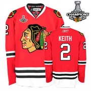 Reebok EDGE Chicago Blackhawks Duncan Keith Authentic Red With Stanley Cup Champions Jersey